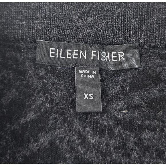 Eileen Fisher Mini Skirt Black Gray Wool Blend Pull On Elastic Waist Sz XS EUC - Picture 4 of 7